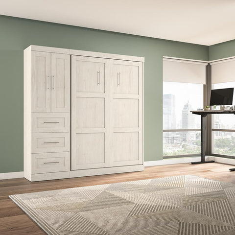 Full Murphy Bed with Closet Organizer with Drawers (84W)