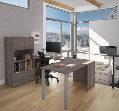 61W U-Shaped Executive Desk with Hutch