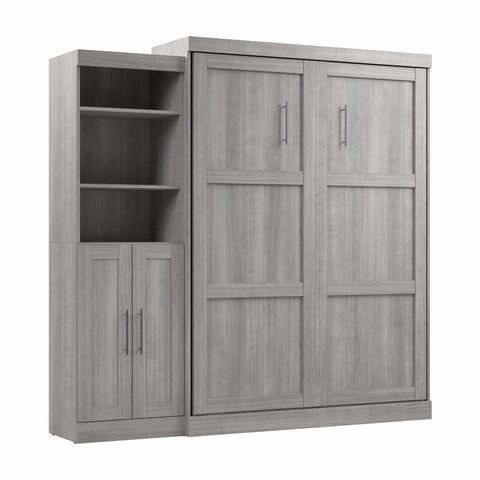 Queen Murphy Bed and Closet Organizer with Doors (90W)