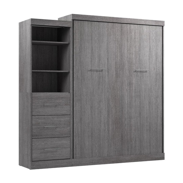 Queen Murphy Bed and Closet Organizer with Drawers (90W)