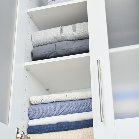 Modular Closet System with Shelves, Drawers, Doors & LED Lights, Shaker Style 71W x 25D