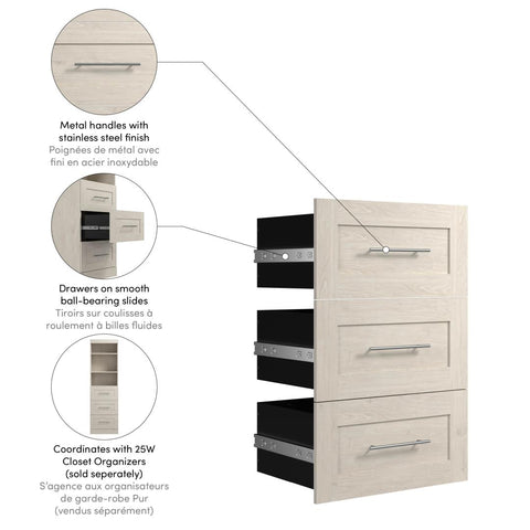 Contemporary Drawers (3) Set, 25W x 17D