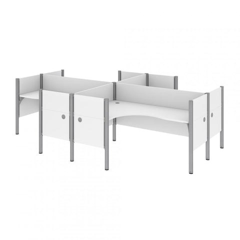 4-Person Closed Office Cubicles with Low Privacy Panels