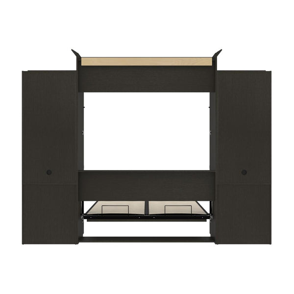 Queen Murphy Bed and Two Shelving Units with 2 Drawers (115W)