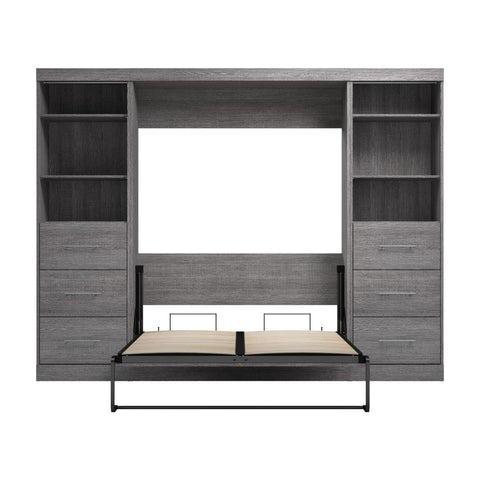 Full Murphy Bed and 2 Closet Organizers with Drawers (109W)