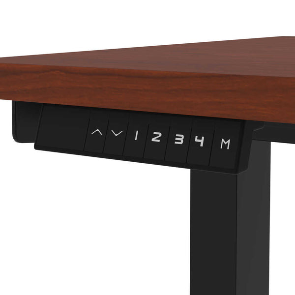 72W L-Shaped Standing Desk with Pedestal and Hutch