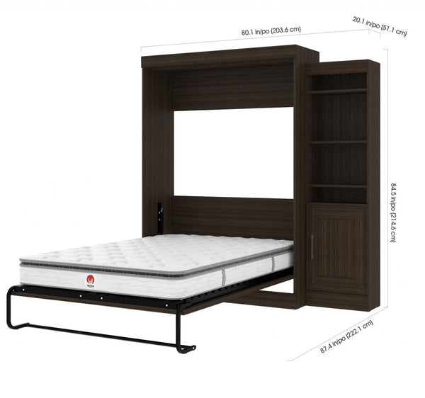 Full Murphy Bed with Mattress and Storage Unit (81W)