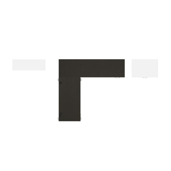 72W L-Shaped Standing Desk with Bookcase and File Cabinet