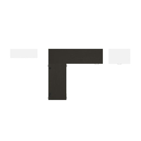 72W L-Shaped Standing Desk with Bookcase and File Cabinet