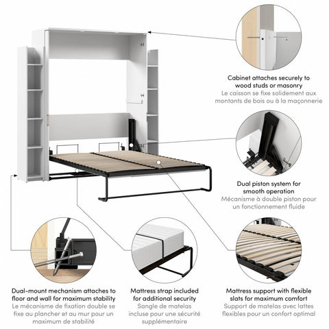 81W Full Murphy Bed with Shelves