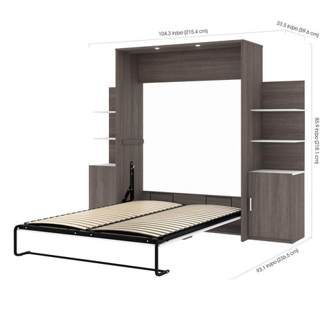 Queen Murphy Bed with Floating Shelves (104W)