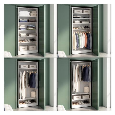 Modular Closet System with Shelves and Clothing Rod, 36W x 16D