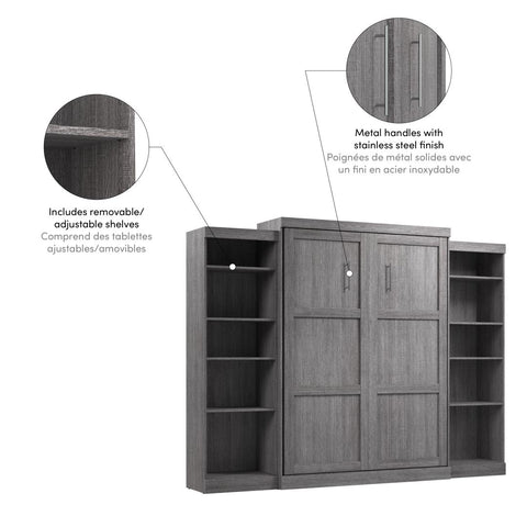 Queen Murphy Bed and 2 Shelving Units (115W)