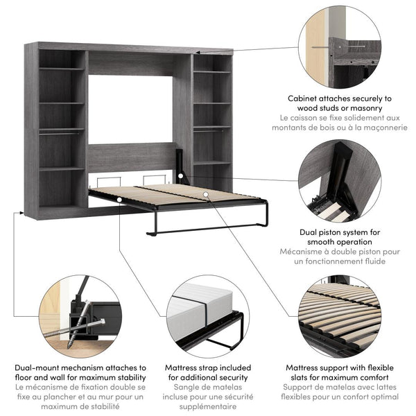 Full Murphy Bed and 2 Closet Organizers (109W)