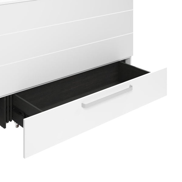 63W Queen Murphy Cabinet Bed with Pullout Drawer