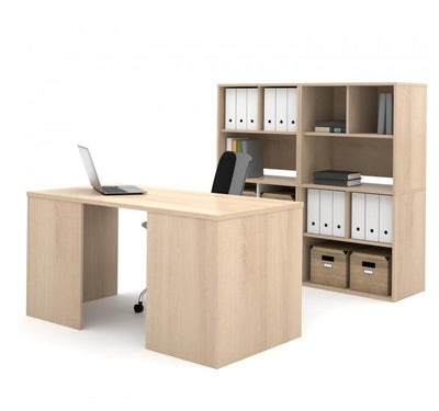 60W Computer Desk with Shelving Units