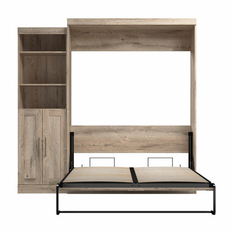 Queen Murphy Bed and Closet Organizer with Doors (90W)