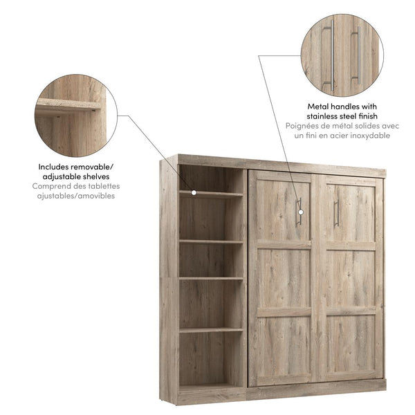 Full Murphy Bed with Shelving Unit (84W)