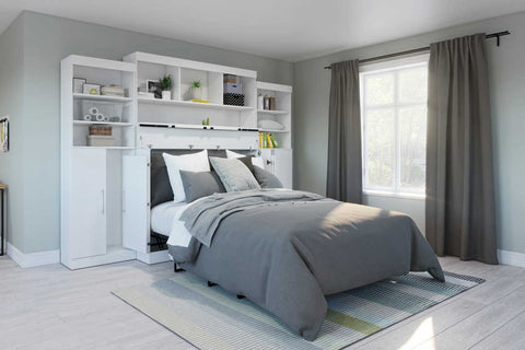 6-Piece Set Including One Queen Cabinet Bed with Mattress and Assorted Storage Units