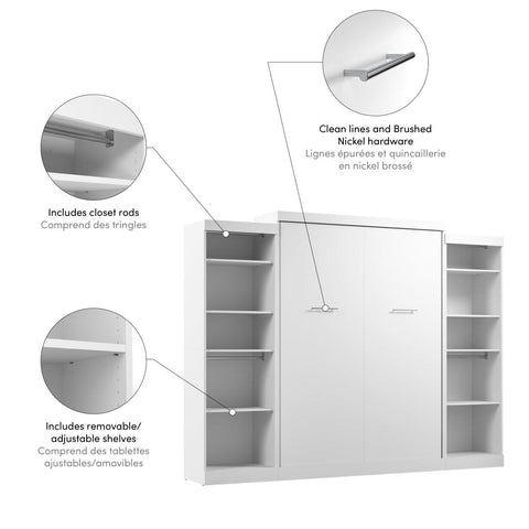 Queen Murphy Bed with 2 Closet Organizers (115W)