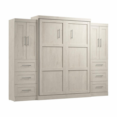 Queen Murphy Bed with Closet Storage Cabinets (115W)