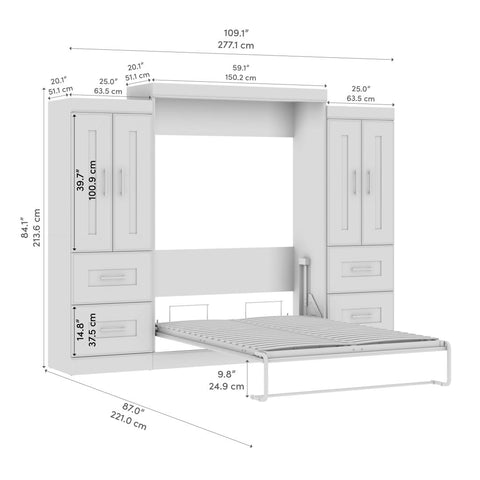 Full Murphy Bed with Wardrobes (110W)