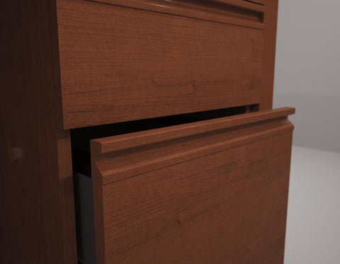 72W L-Shaped Desk with Pedestal and Hutch