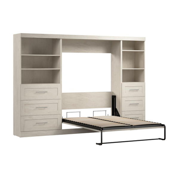 Full Murphy Bed and 2 Shelving Units with Drawers (120W)