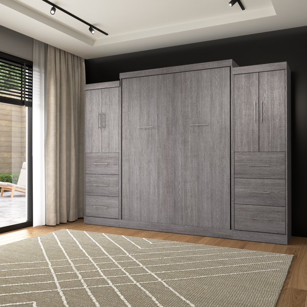 Queen Murphy Bed with 2 Wardrobes (115W)