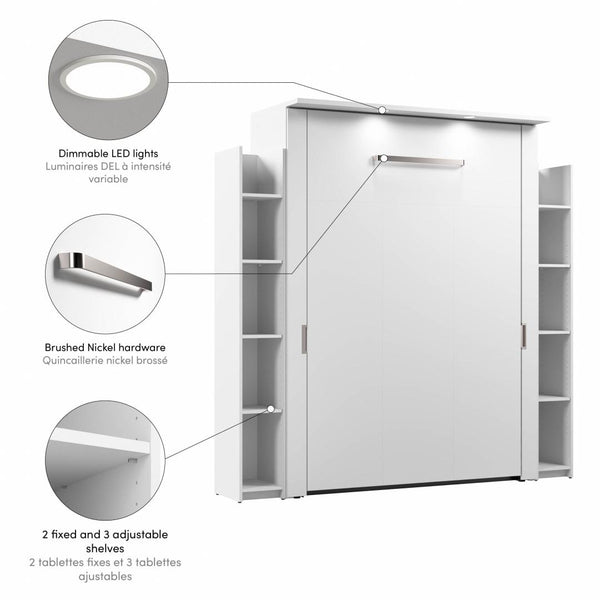 81W Full Murphy Bed with Shelves