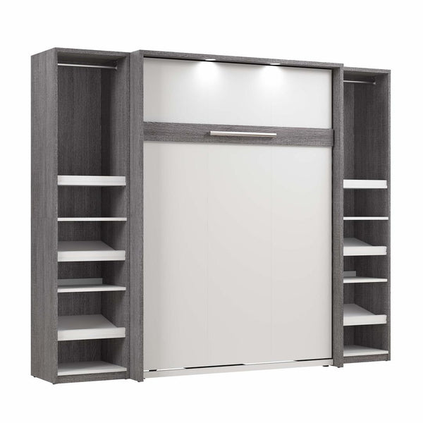 Full Murphy Bed with 2 Narrow Closet Organizers (99W)