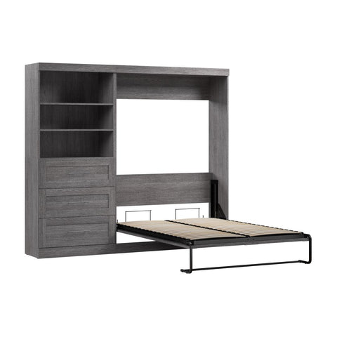 Full Murphy Bed and Shelving Unit with Drawers (95W)