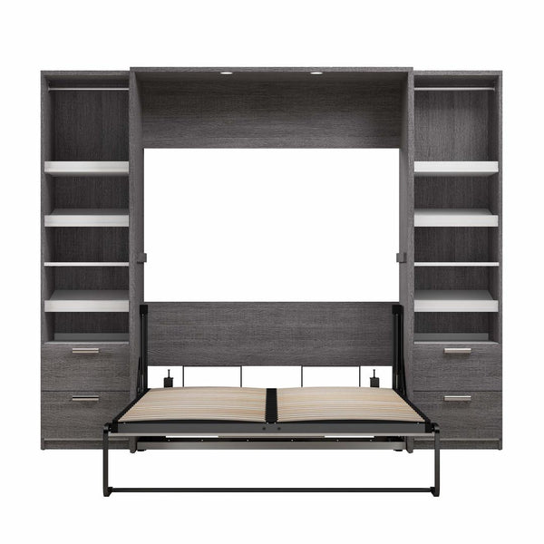 Full Murphy Bed and 2 Narrow Closet Organizers with Drawers (99W)