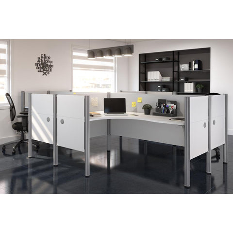 4-Person Closed Office Cubicles with Low Privacy Panels