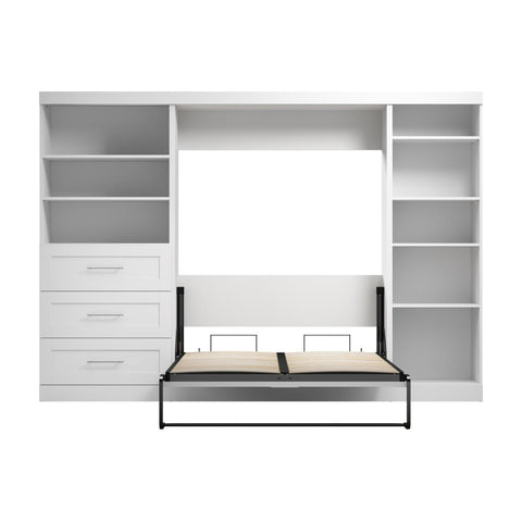 Full Murphy Bed with Shelving and Drawers (120W)