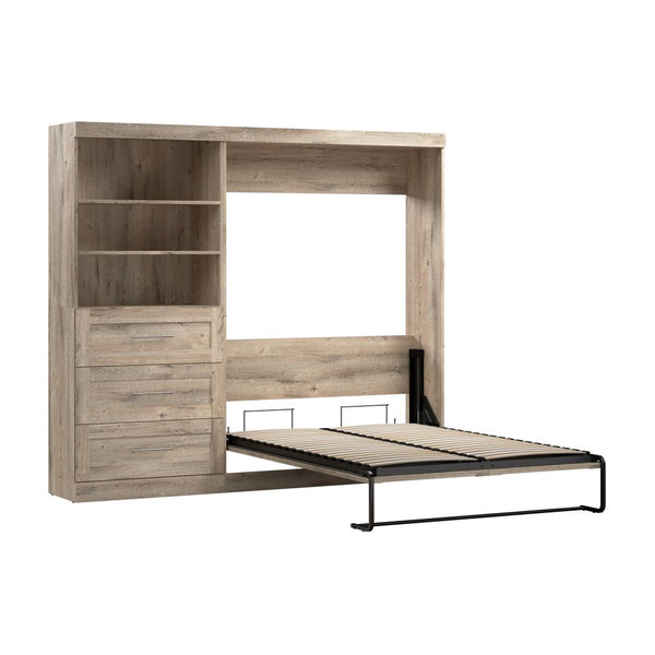Full Murphy Bed and Shelving Unit with Drawers (95W)