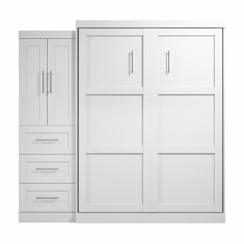 Queen Murphy Bed with Closet Storage Cabinet (89W)
