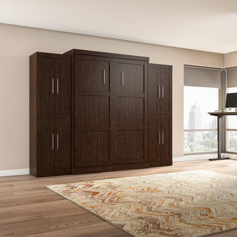 Queen Murphy Bed with Storage Cabinets (115W)