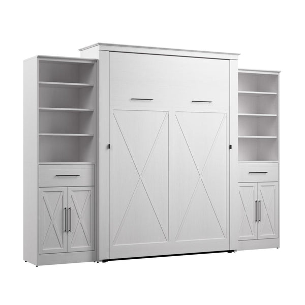 Queen Murphy Bed and Closet Organizers with Doors and Drawers (119W)