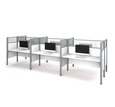 6-Person Office Cubicles with High Privacy Panels