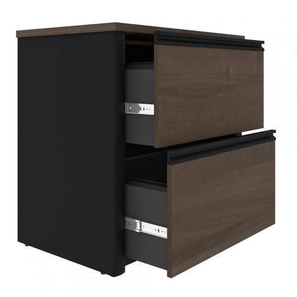 72W L-Shaped Desk with Lateral File Cabinet