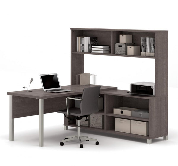 L-Shaped Desk with Hutch