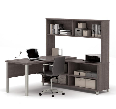 L-Shaped Desk with Hutch