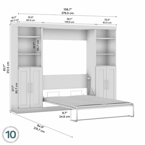 Full Murphy Bed with Closet Storage Organizers (109W)
