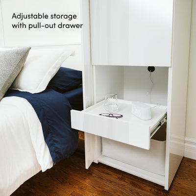 Full Murphy Bed and Storage Cabinet with Pull-Out Shelf (81W)