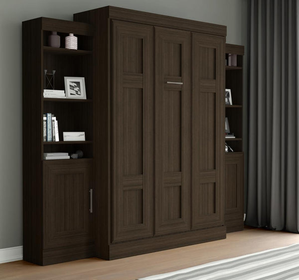 Full Murphy Bed with Mattress and 2 Storage Units (102W)