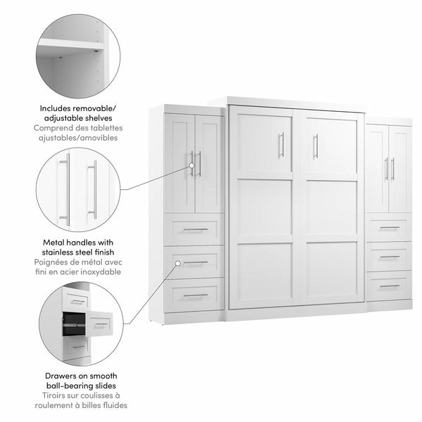 Queen Murphy Bed with Closet Storage Cabinets (115W)
