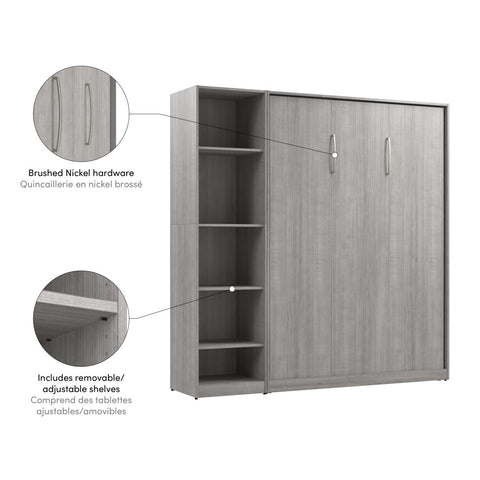 Full Murphy Bed with Closet Organizer (79W)