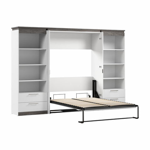 Full Murphy Bed with Shelves and Drawers (120W)