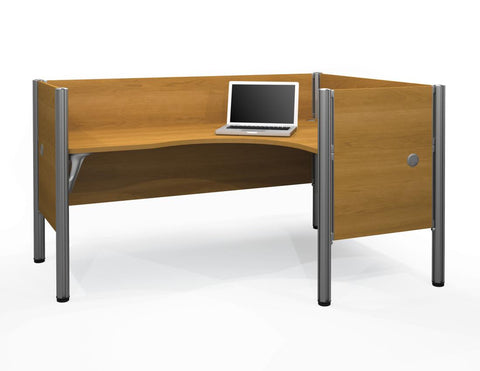Closed Right L-Shaped Single Office Cubicle with Low Privacy Panels